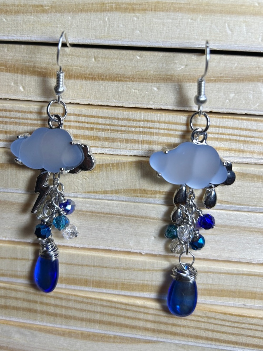 3/$25 Rain Storm Cloud Dangle Earrings